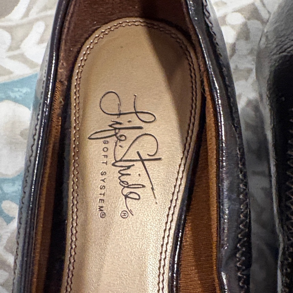 Life Stride Dark Brown Flats with Gold Accent - Picture 2 of 5